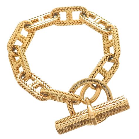 hermes d'ancre bracelet|Hermes chain link bracelet.